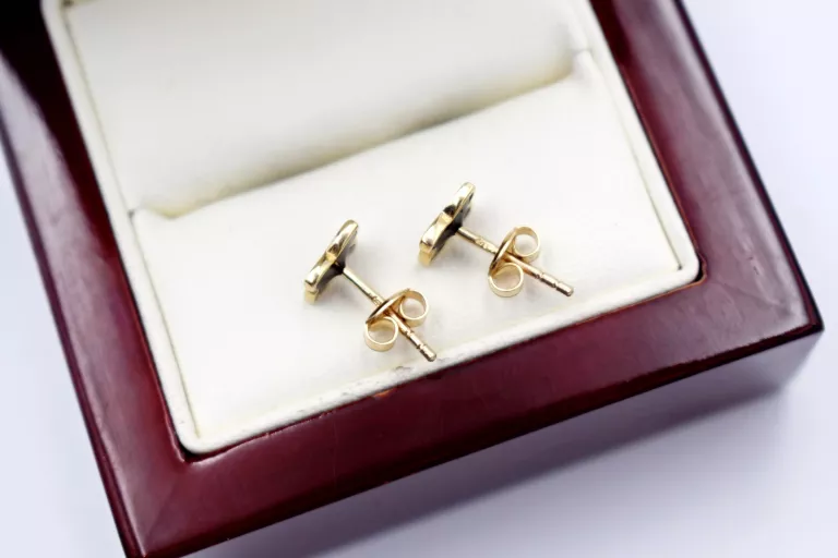 ZŁOTE KOLCZYKI KWIATEK PR 585 1.04G 6MM SZTYFT 14K