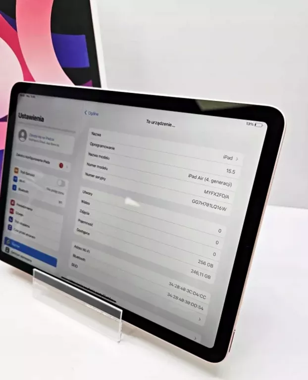 APPLE IPAD AIR WIFI 256GB ROSE GOLD ZADBANY CUDO!