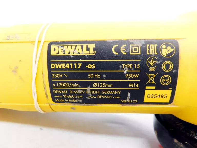 SZLIFIERKA KĄTOWA DEWALT DWE4117-QS 125MM 950W