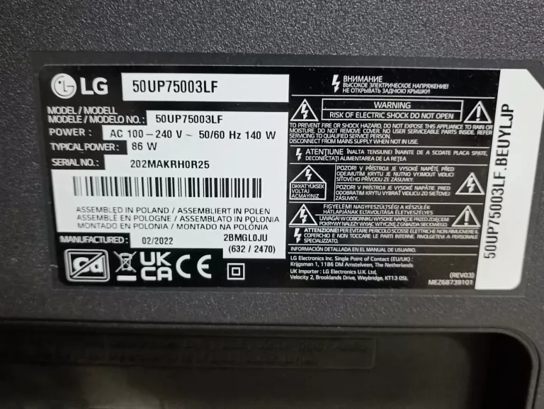 TELEWIZOR LG 50UP75003LF OPIS!!