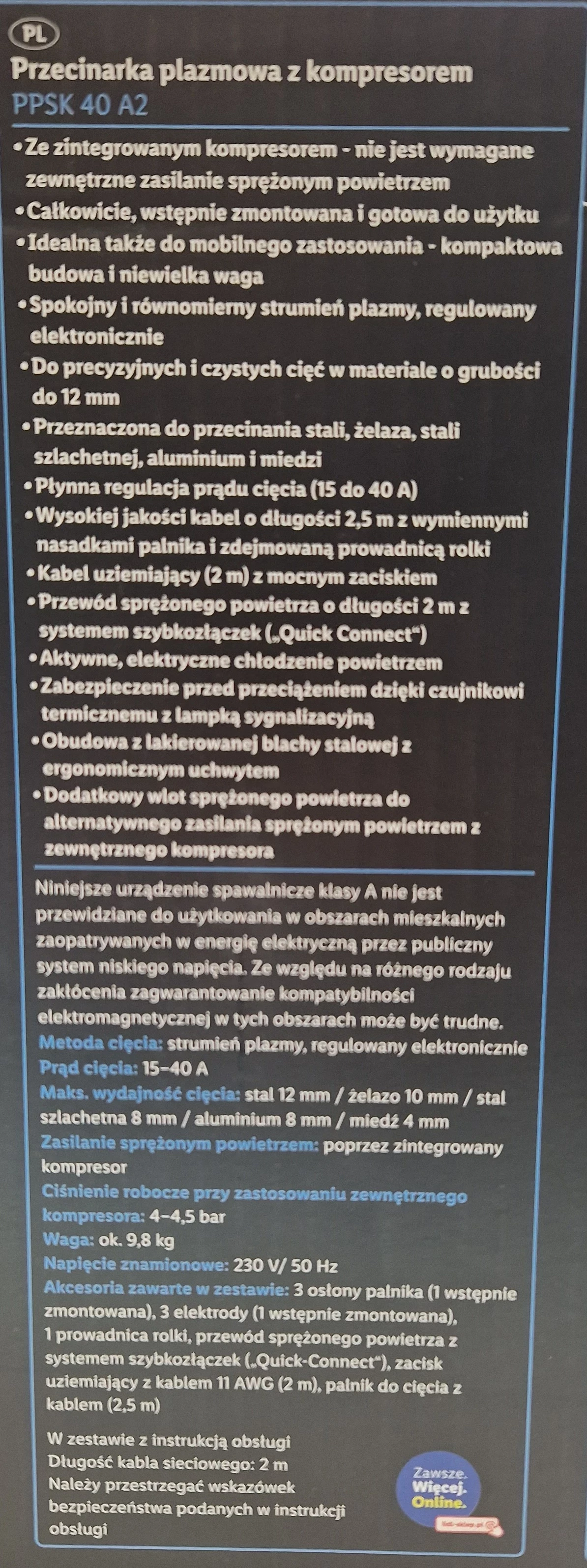 przecinarka-plazmowa-parkside-ppsk-40-igla-stan-uzywany