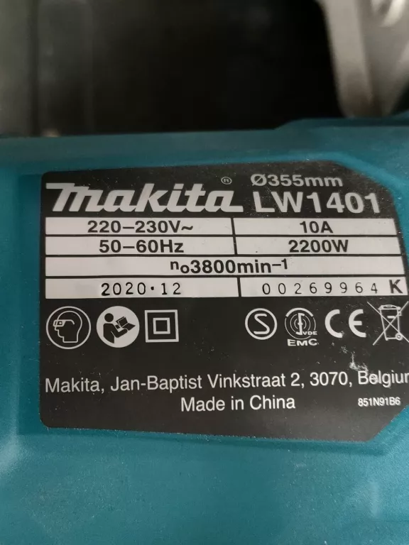 MAKITA LW1401 PRZECINARKA DO METALU TARCZOWA 355MM