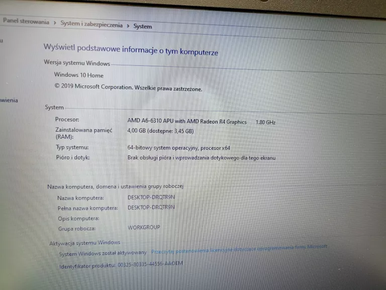 LAPTOP HP 255 G4 CZYTAJ OPIS