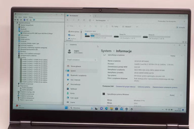 LENOVO LEGION 81YT 10750H RTX2080 SUPER 4TB SSD 64GB RAM