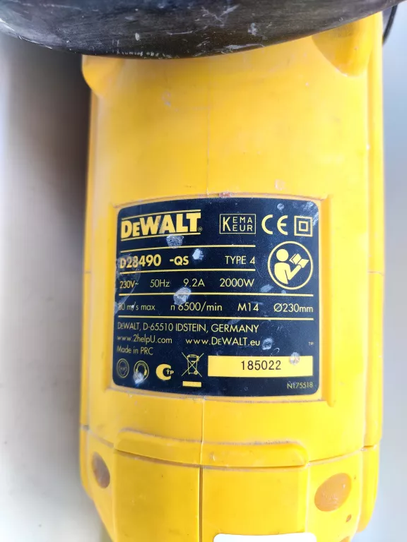 SZLIFIERKA KĄTOWA DEWALT D28490 USZKODZONA