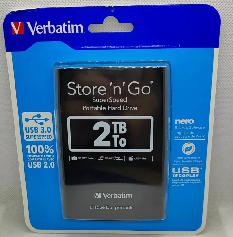 DYSK ZEWNĘTRZNY HDD VERBATIM 2TB USB 3.0