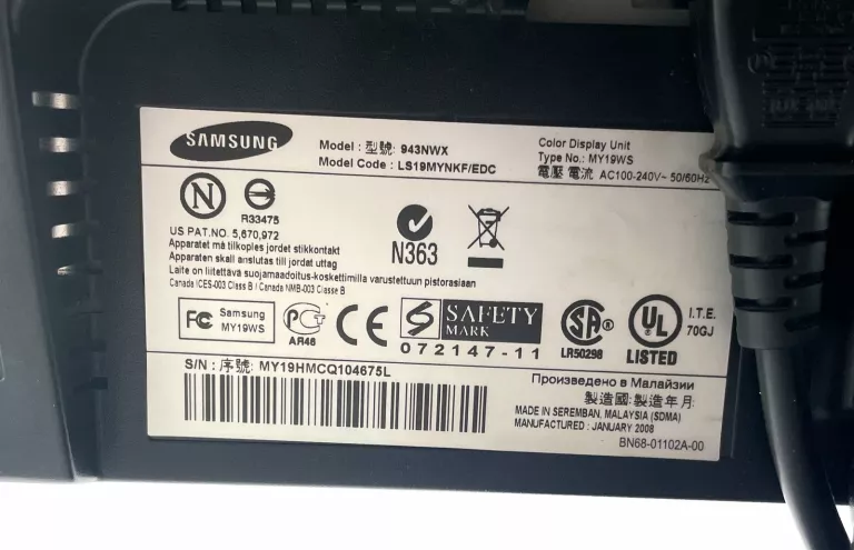 SAMSUNG SYNCMASTER 943NW