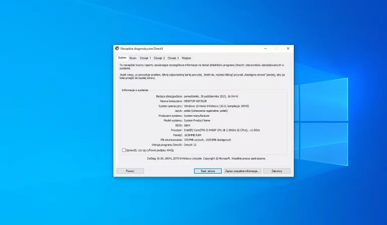 KOMPUTER STACJONARNY INTEL I5 9400F MSI GTX 1660 6 GB 16 GB RAM 1TB SSD