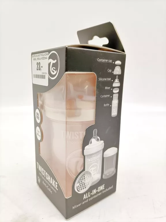 BUTELKA ANTYKOLKOWA TWISTSHAKE 180 ML RÓŻOWA