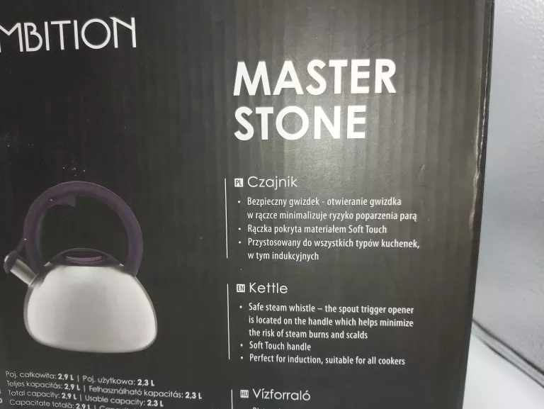 CZAJNIK TRADYCYJNY STALOWY AMBITION 2,3 L MASTER STONE