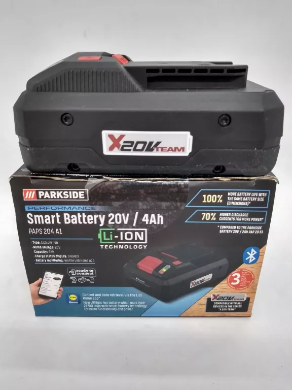 PARKSIDE AKUMULATOR SMART PAPS 204 A1, 20 V, 4 AH, Z BLUETOOTH