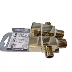ZAWORY KĄTOWE 1/2 X 3/8" 2 SZT. ZŁOTY AGORA