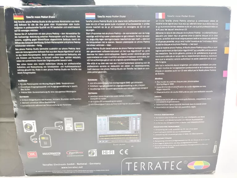PHONO PREAMP TERRATEC RECORD PLAYER PC INTERFACE