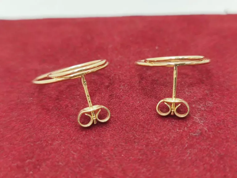 ZŁOTE KOLCZYKI KOŁA SZTYFT 2,48G PR.585 14K