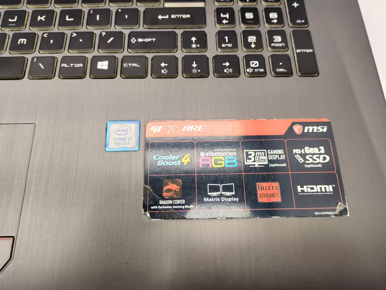 LAPTOP MSI GF72 8RE SN :K1808N0051641