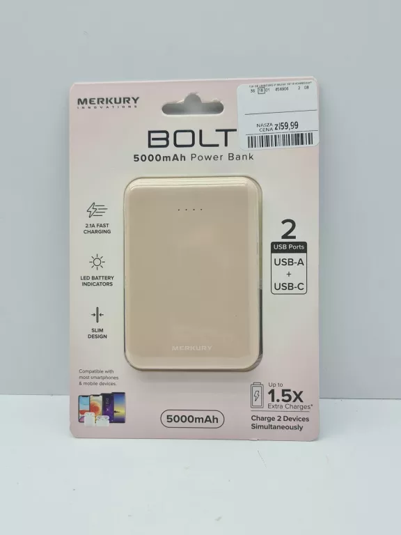 POWERBANK BOLT 500MAH BIAŁY