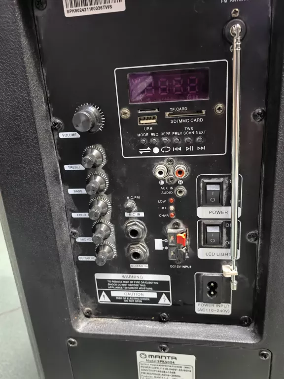 GŁOŚNIK PRZENOŚNY MANTA SPK 5024 CZARNY 40 W