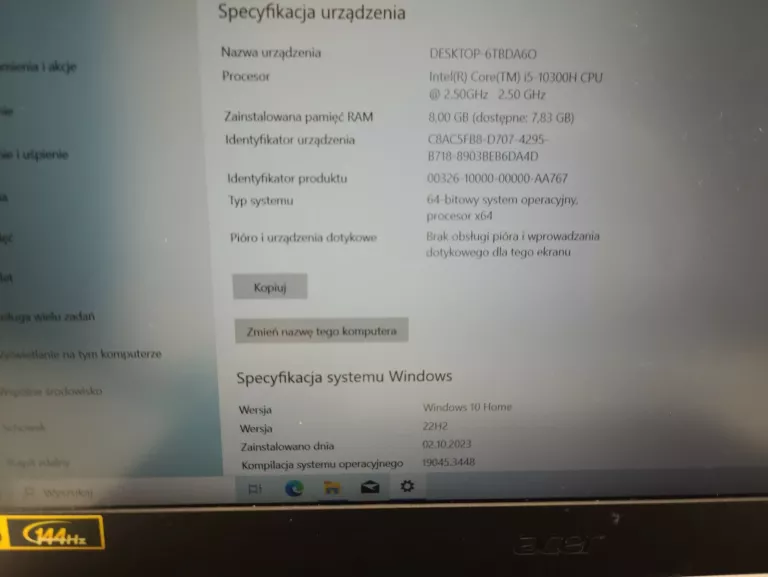 ACER NITRO 5 I5-10300H/8/512GB GTX1650