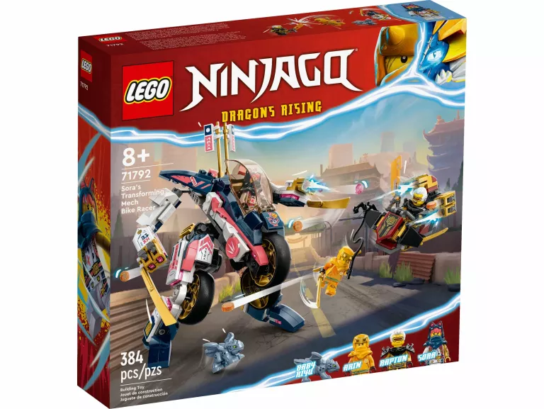 LEGO NINJAGO SORA I JEJ TRANSFORMUJĄCY SIĘ ROBOT SILNIKOWY 71792