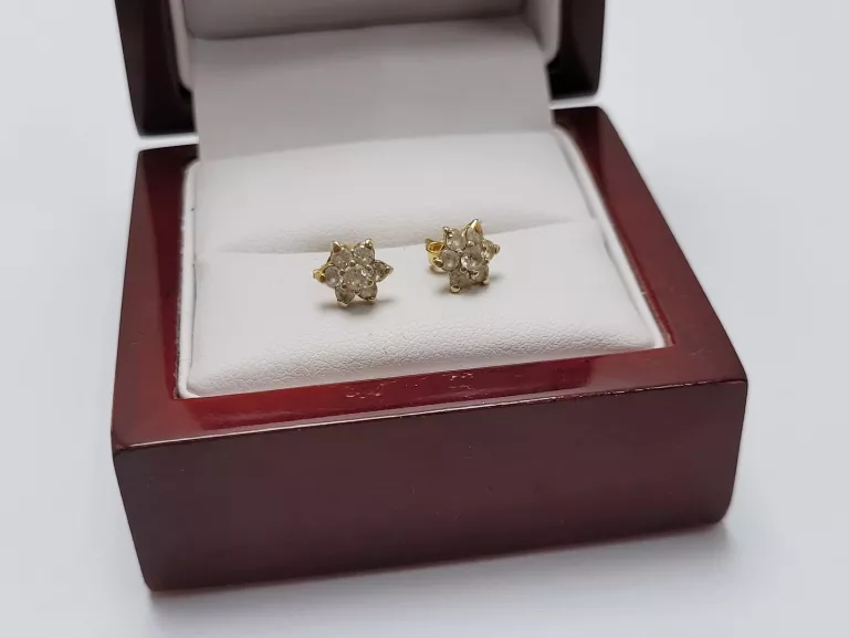 ZŁOTE KOLCZYKI KWIATKI 1,23G PR.585