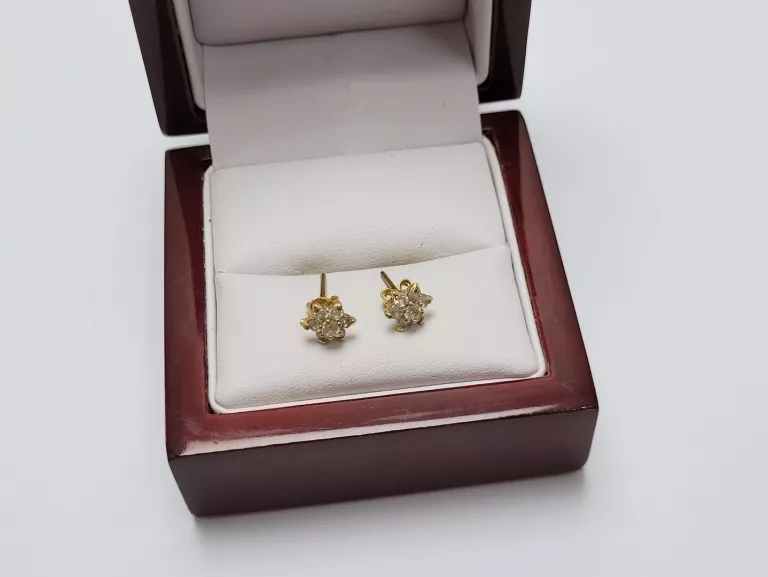 ZŁOTE KOLCZYKI KWIATKI 1,23G PR.585
