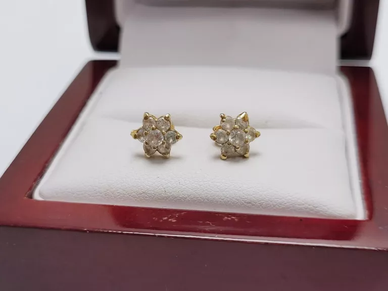 ZŁOTE KOLCZYKI KWIATKI 1,23G PR.585