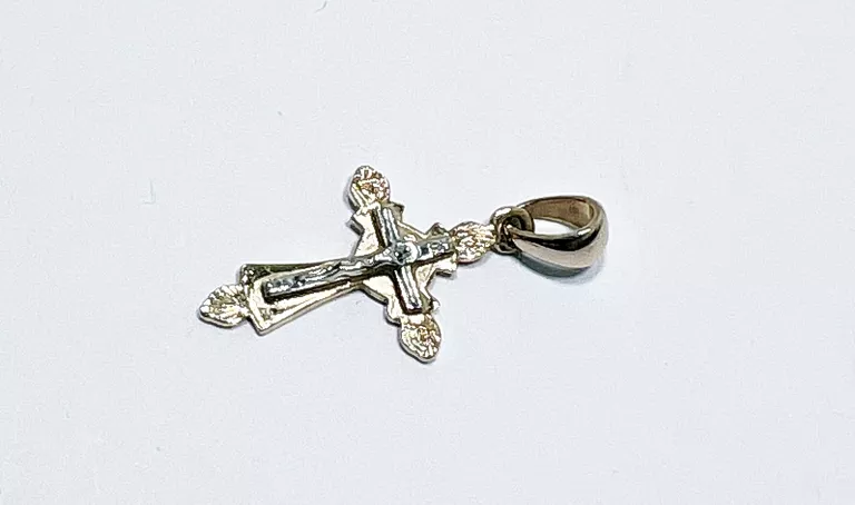 PIEKNY ZŁOTY KRZYŻYK PRAWOSŁAWNY 585 0,98G 24X13MM