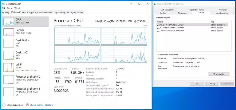 LENOVO THINKPAD E570 15,6'' I5-7200U 8GB 250GB SSD + 1TB HDD NVIDIA 940MX