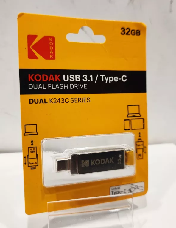 PENDRIVE KODAK TYP C DWA W JEDNYM PAMIĘĆ USB 32GB K243C
