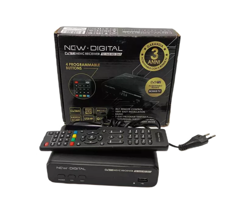 DEKODER TUNER DVB-T2 HEVC NEW DIGITAL T2 365 HD 2W1