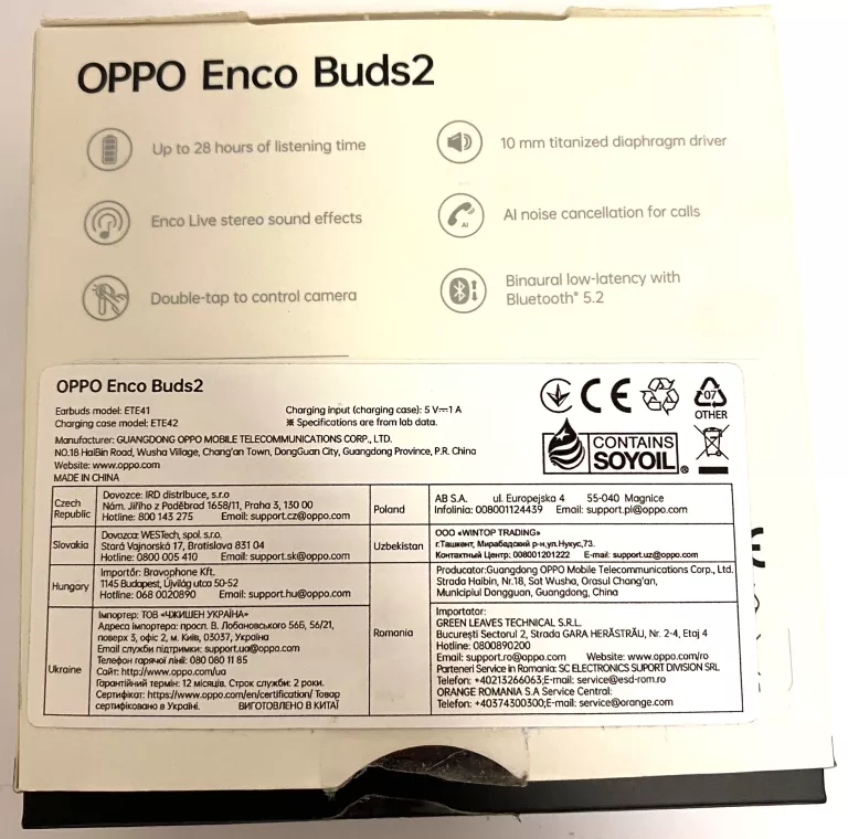 OPPO 6932169311717 Bluetooth Version 5.2 Enco Buds2 User Manual