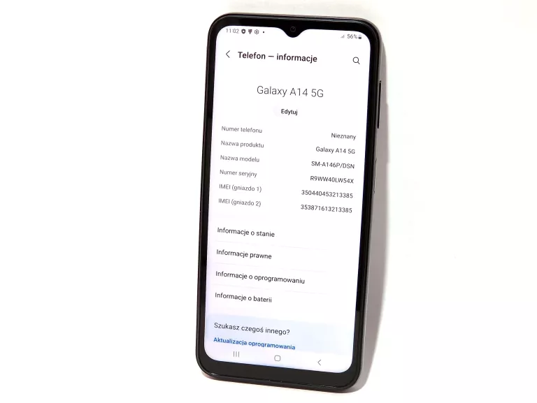 USZKODZONY SAMSUNG GALAXY A14 5G 4/64GB ANDROID 13 NA CZĘŚCI