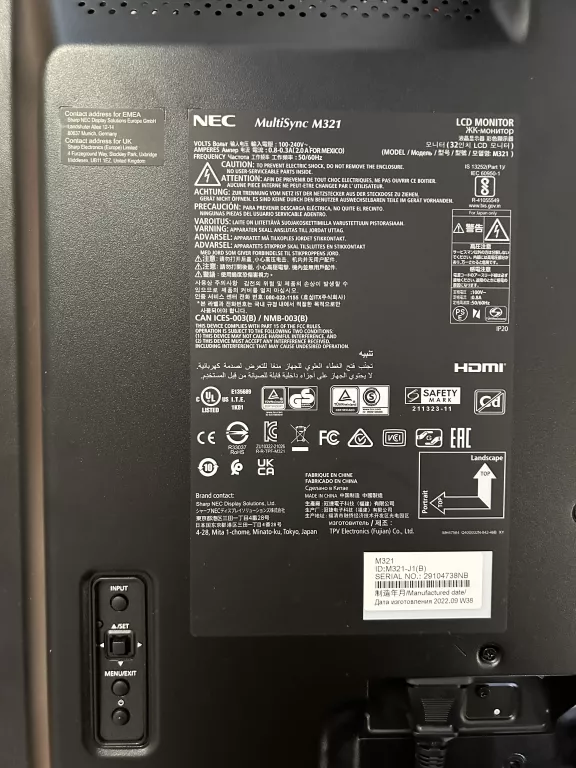 MONITOR NEC MULTISYNC M321 32" CALE !