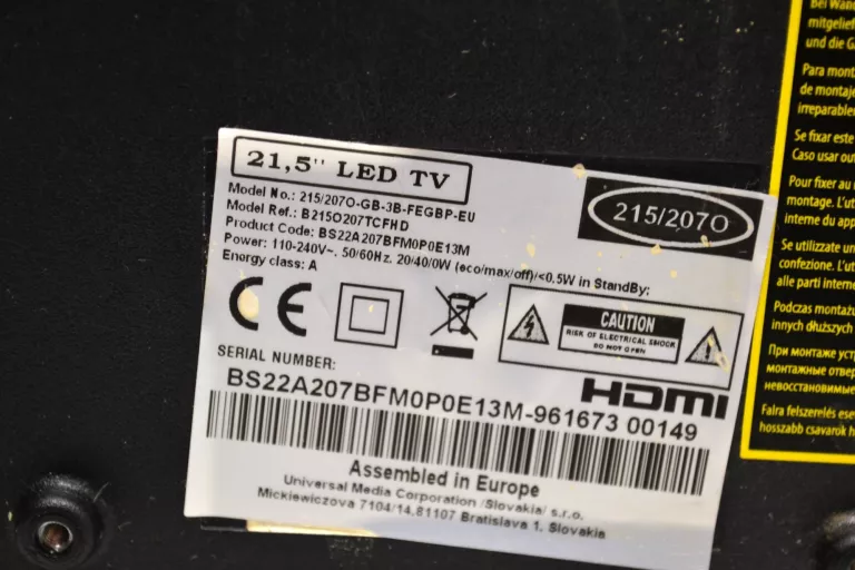 TV BLAUPUNKT BLA-236/207 + PILOT, PUDEŁKO