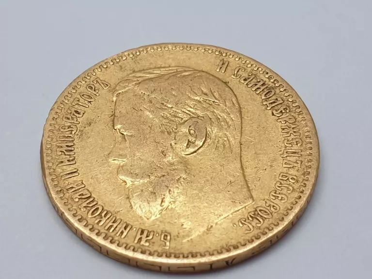 ZŁOTA MONETA 5 RUBLI P.900 1898R