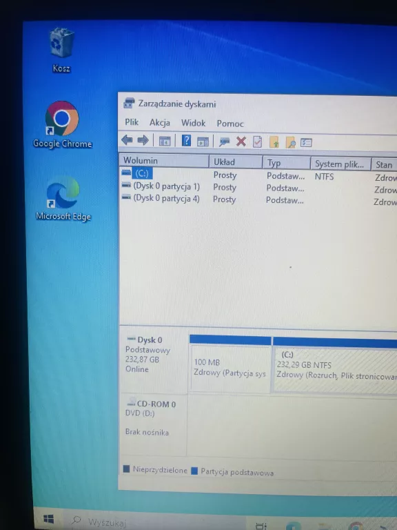 LAPTOP HP 250 G5/WIN10/I3-5GEN/4GB/250HDD BRAK BATERII + ŁAD + MYSZ