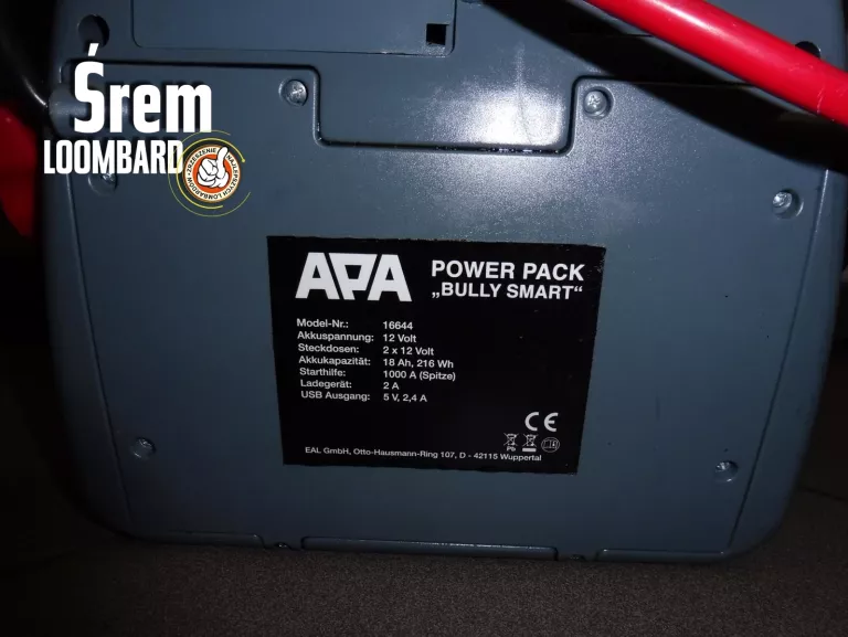 URZĄDZENIE ROZRUCHOWE APA POWERPACK BULLY Urządzenia rozruchowe