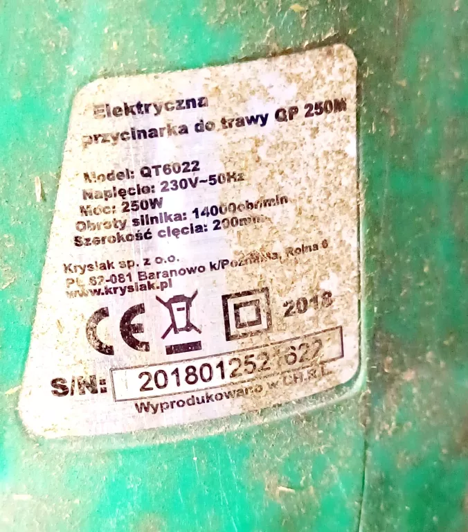 ELEKTRYCZNA PRZYCINARKA DO TRAWY QT6022 250W