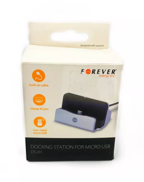 STACJA DOKUJĄCA MICROUSB DS-01 SREBRNA