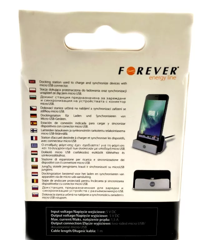 STACJA DOKUJĄCA MICROUSB DS-01 SREBRNA