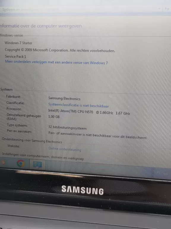 LAPTOP SAMSUNG NC110 INTEL 1/250GB WIN 7 STARTER NIEMIECKI
