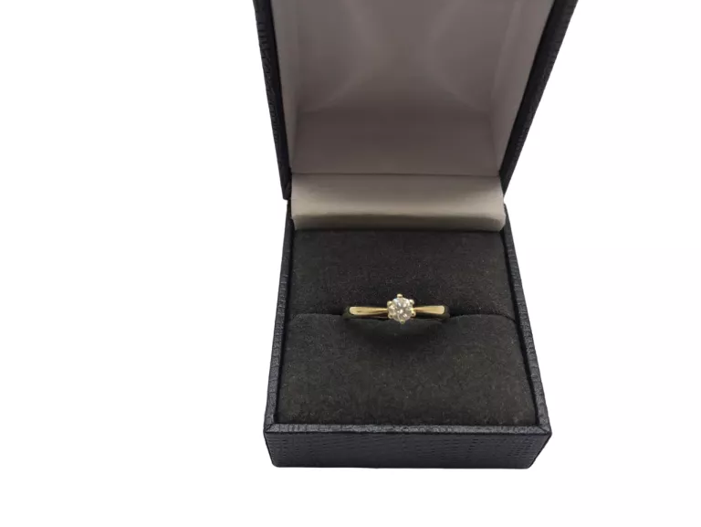 ZŁOTY PIERŚCIONEK PR.585 Z BRYLANTEM 0,20CT R13