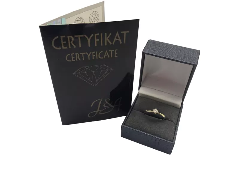 ZŁOTY PIERŚCIONEK PR.585 Z BRYLANTEM 0,20CT R13