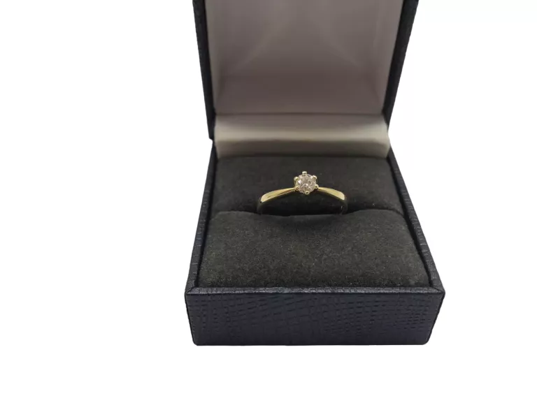 ZŁOTY PIERŚCIONEK PR.585 Z BRYLANTEM 0,20CT R13