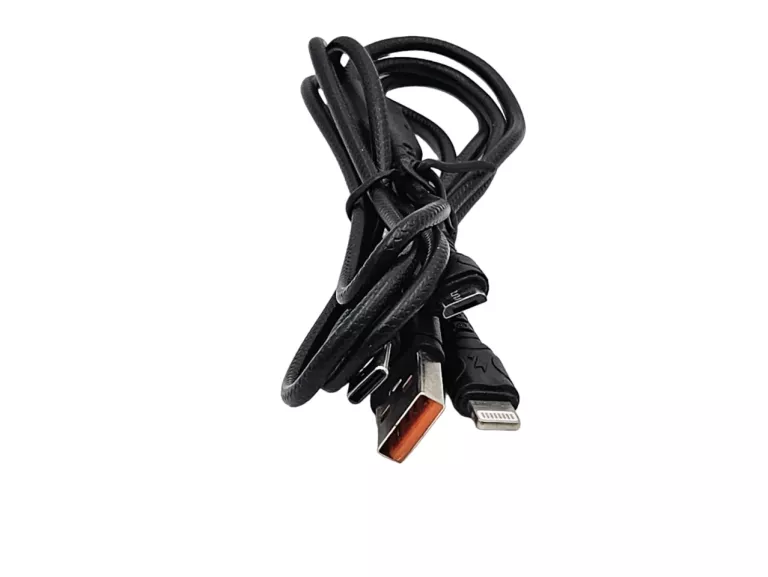 Cable 3w1 1m USB - Micro USB + Lightning + USB-C Denmen D05E black