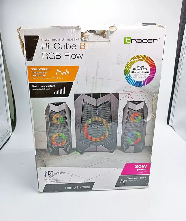 GŁOŚNIKI KOMPUTEROWE TRACER 2.1 HI- CUBE RGB FLOW