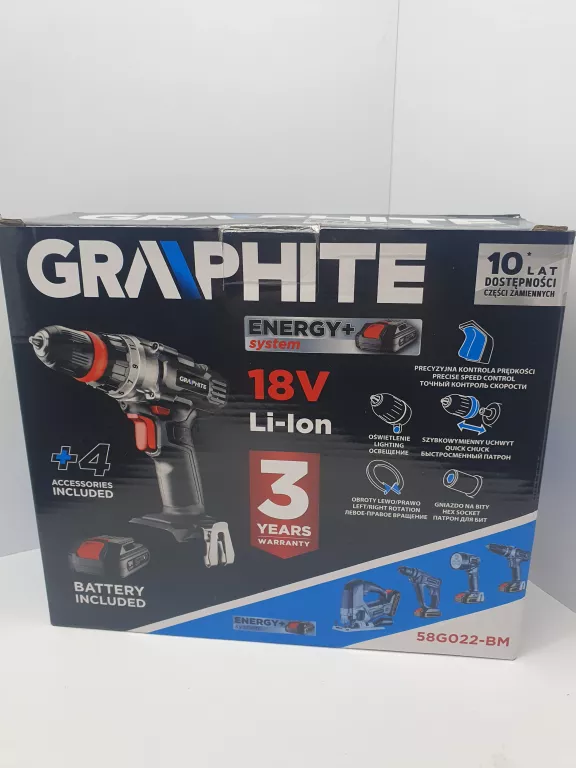 WKRĘTARKA GRAPHITE 18 V 58G022-AD DUŻY ZESTAW