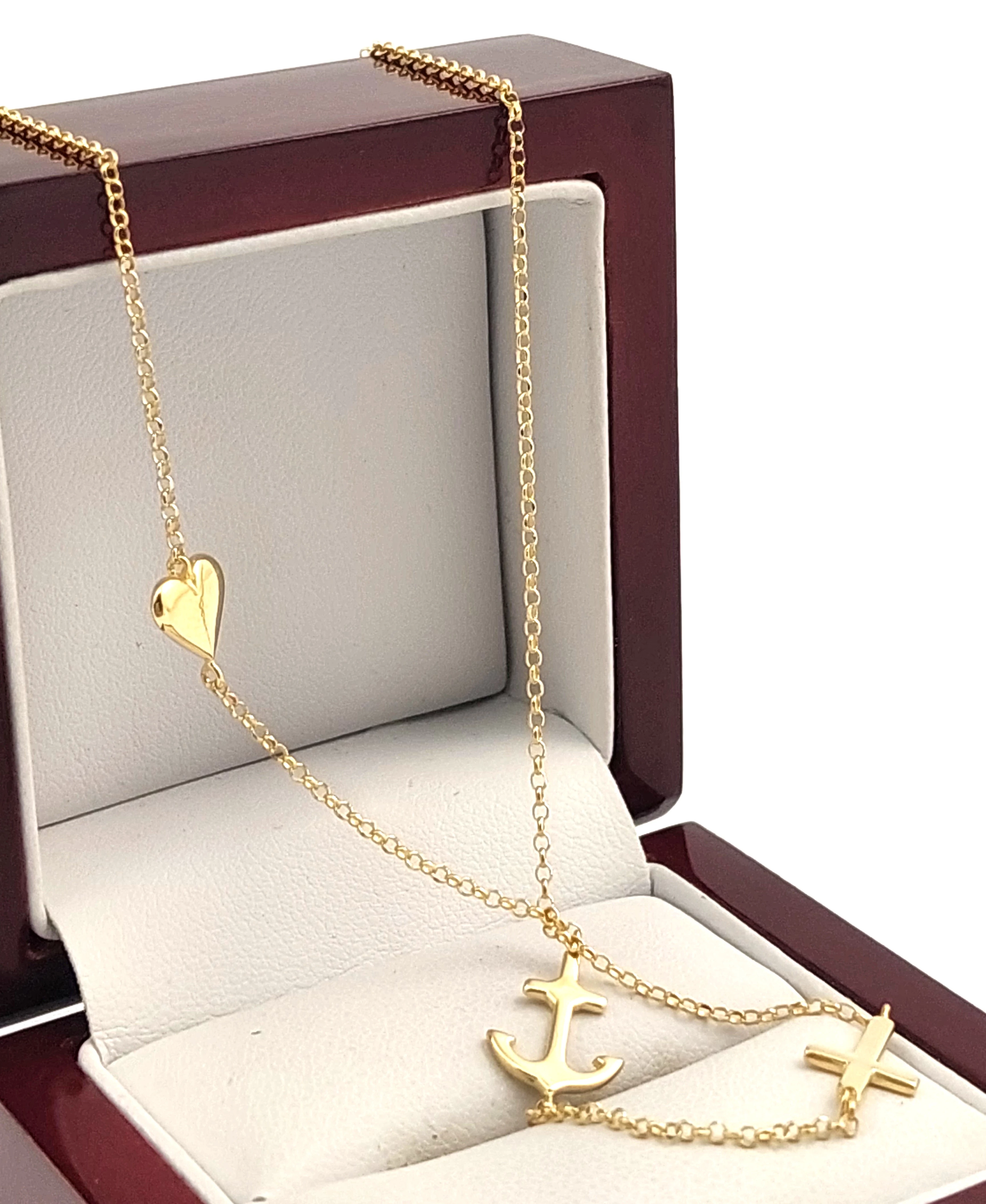 srebrna-celebrytka-w-kolorze-zlota-3-zawieszki-stan-11323-238058