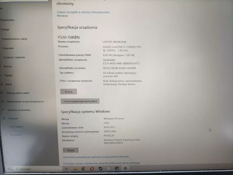 LENOVO LEGION Y520 I7-7700 8GB RAM 1TB