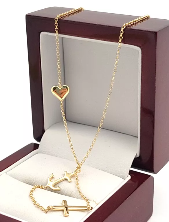 srebrna-celebrytka-w-kolorze-zlota-3-zawieszki-rodzaj-2205-2